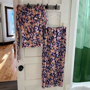 SKIRT LISTING: AFRM Abigal Print Maxi Skirt | Purple / Orange Blossom | Size M
